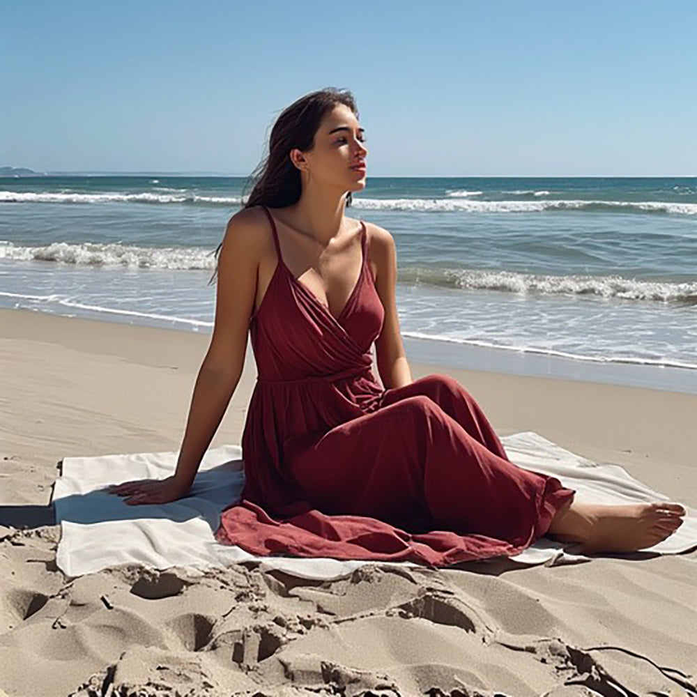 Robe de plage paréo élégante dos nu