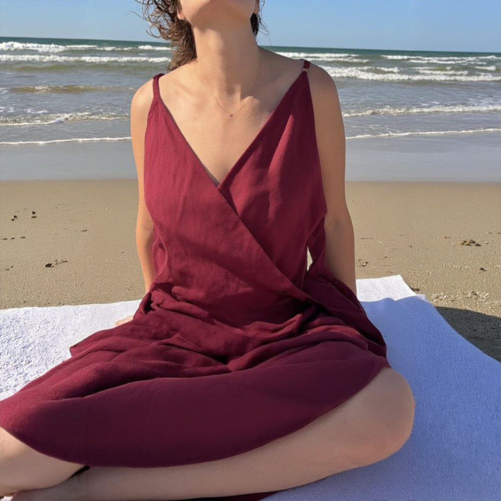 Robe de plage paréo élégante dos nu
